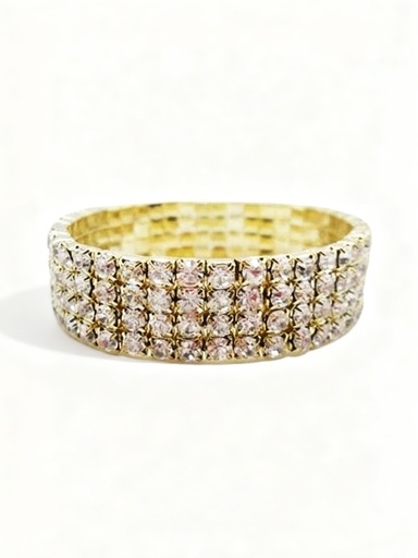[80139011] PULSERAS STRASS DORADO