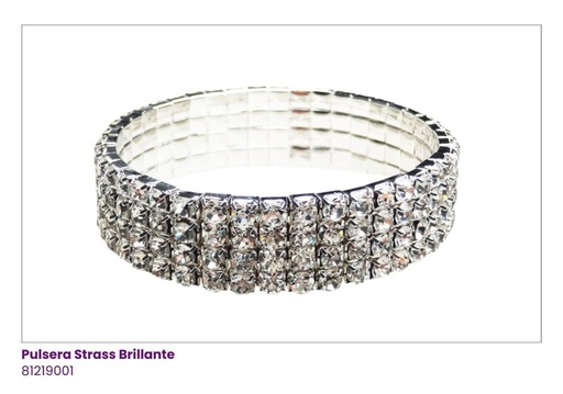 [BS2146S] PULSERAS STRASS PLATEADA