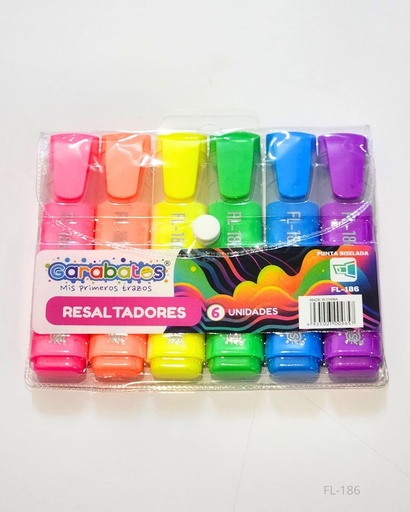 [FL-186] RESALTADORES MARCADORES NEON SET 6