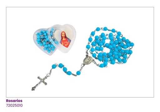 [72025010] ROSARIOS ESTUCHE CORAZON COLORES