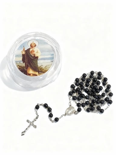 [68025003] ROSARIOS ESTUCHE REDONDO NEGRO