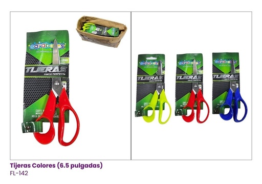 [FL-142] TIJERAS DE 6,5 PULGADAS COLORIDAS SURTIDOS