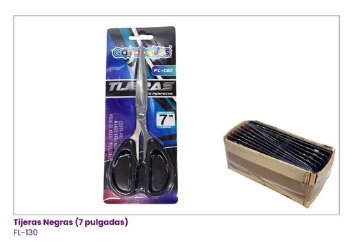 [FL-130] TIJERAS DE 7 PULGADAS COLOR NEGRO BULTO X240