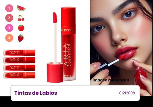 [81212008] TINTAS DE LABIOS ARIA COSMETICS
