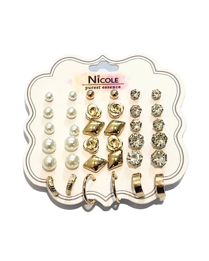 [CR3447] ZARCILLOS TOPITOS SET DE 18 PARES