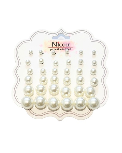 [CR3338C] ZARCILLOS TOPITOS PERLAS SET DE 18 PARES