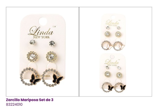 [EAR6099036] ZARCILLOS TOPITOS SET DE 3 PARES