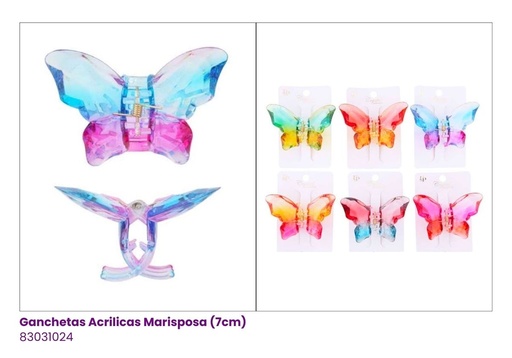 [DHC-1015] GANCHETAS ACRILICAS MARIPOSA