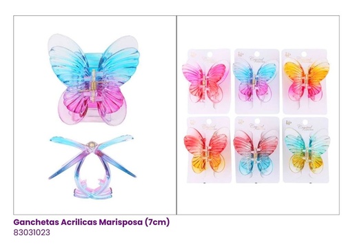 [DHC-1014] GANCHETAS ACRILICAS MARIPOSA