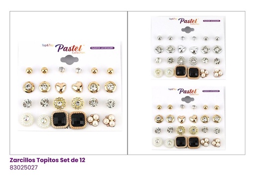 [EME3694] ZARCILLOS TOPITOS SET DE 12 PARES
