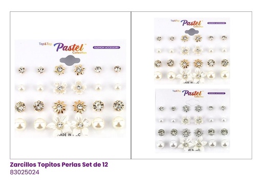 [EME3456] ZARCILLOS TOPITOS SET DE 12 PARES