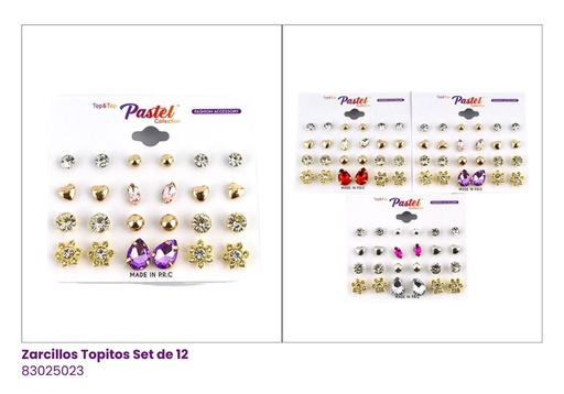 [EME3356] ZARCILLOS TOPITOS SET DE 12 PARES