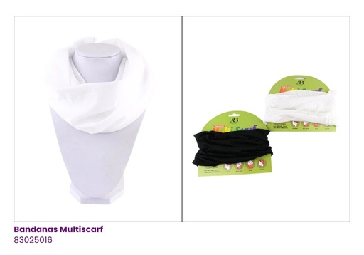 [ASF0128BW] PAÑOLETA MULTI SCARF BLANCO Y NEGRO