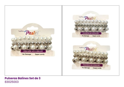 [ETB4128] PULSERAS BALINES SET DE 3 