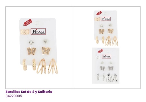 [CR3463] ZARCILLOS ARGOLLAS SET DE 5 PARES