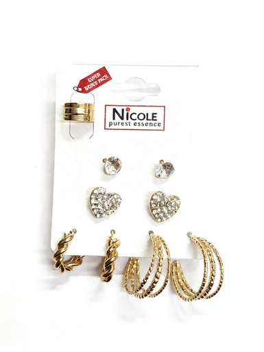 [CR3466] ZARCILLOS ARGOLLAS SET DE 5 PARES