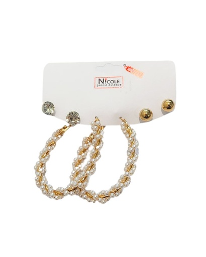 [CR3523] ZARCILLOS ARGOLLAS SET DE 3 PARES