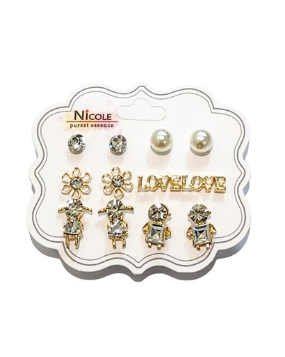 [CR3531] ZARCILLOS TOPITOS SET DE 6 PARES