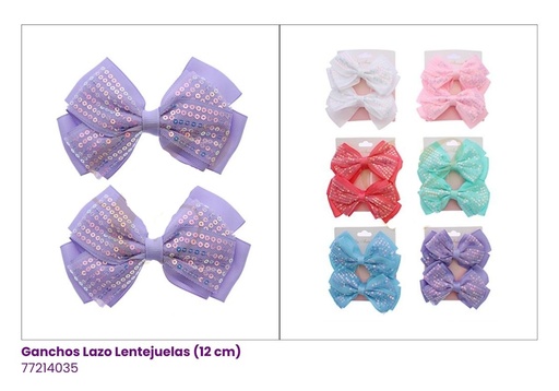 [RBW-0728R] LAZOS PAR CON LENTEJUELAS