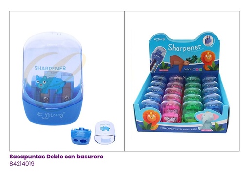 [RNT-1085R] SACAPUNTAS DOBLE CON BASURERO