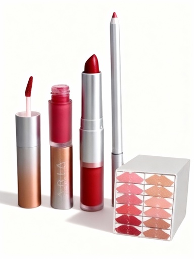 [2198500182178] LABIAL SEMI MATTE + GLOSS MATTE + LAPIZ DELINEADOR MATTE KISSING DE ARIA COSMETICS