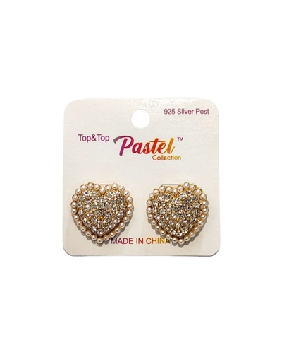 [EME3859] ZARCILLOS CHUNKY CORAZON PERLA