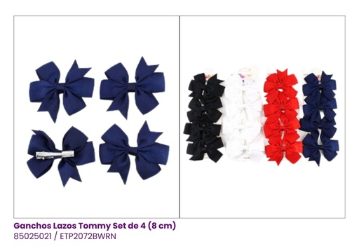 [ETP2072BWRN] GANCHOS LAZOS TOMMY SET DE 4
