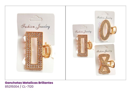 [CL-7120] GANCHETAS METALICA BRILLANTES