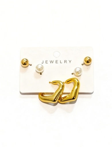 [RER-3005GS] ZARCILLOS SET DE 3 PARES