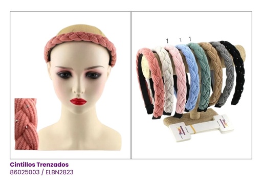 [ELBN2823] CINTILLOS TRENZADOS PASTEL