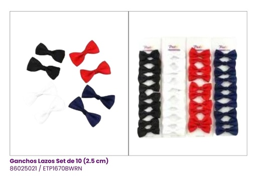 [ETP1670BWRN] GANCHOS LAZOS SET DE 10  