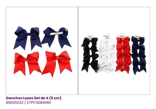 [ETP1740BWRN] GANCHOS LAZOS TOMMY COQUETTE SET DE 4