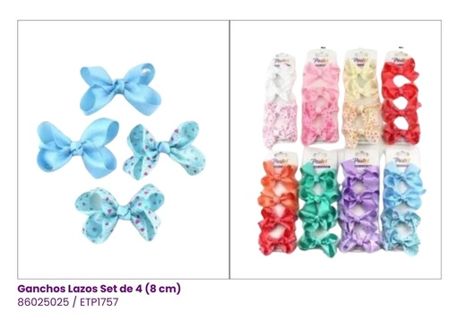 [ETP1757] GANCHOS LAZOS CORAZON SET DE 4