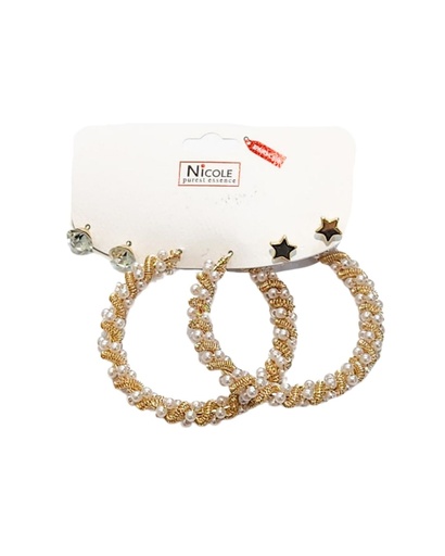 [CR3524] ARGOLLAS Y ZARCILLOS TOPITOS SET DE 3