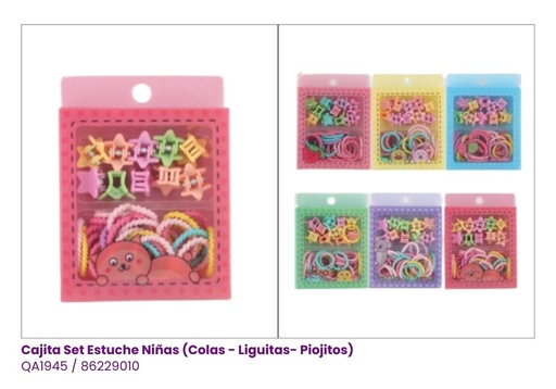 [QA1945] CAJITA SET ESTUCHE NIÑAS (COLITAS- PIOJITOS- LIGUITAS)