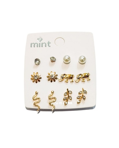 [JAE40176] ZARCILLOS TOPITOS SET DE 6 PARES