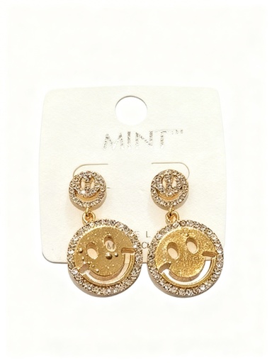 [JAE40785] ZARCILLOS STRASS CARA FELIZ