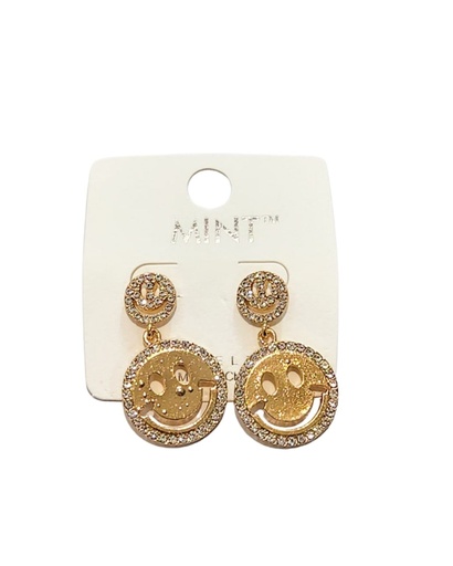 [JAE40785] ZARCILLOS STRASS CARA FELIZ