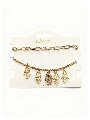 [EBR1183G] PULSERAS CADENAS VARIADAS SET DE 2