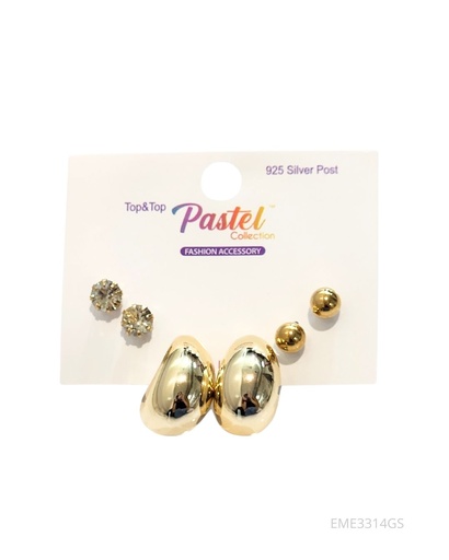 [EME3314GS] ZARCILLOS TOPITOS CHUNKY SET DE 3