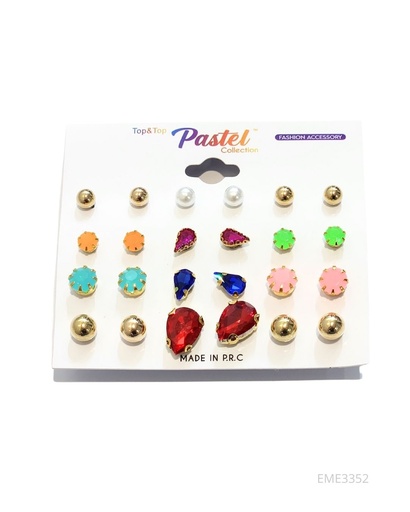 [EME3352] ZARCILLOS TOPITOS SET DE 12 PARES