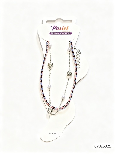 [ENA453] TOBILLERAS SET DE 2 CORAZON COLORES