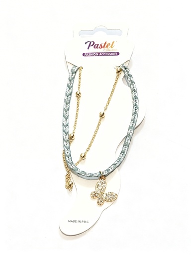 [ENA455] TOBILLERAS SET DE 2 MARIPOSA COLORES