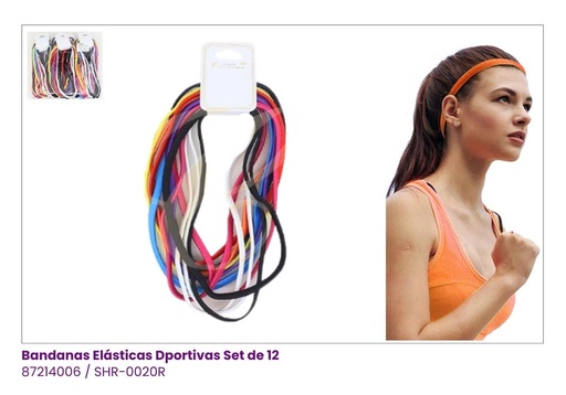 [SHR-0020R] LIGAS DEPORTIVAS BANDANAS COLORES SET DE 12
