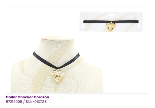 [SNK-0137GS] CHOCKER CORAZON CINTA 