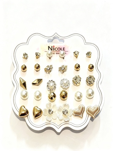 [CR3303] ZARCILLOS TOPITOS SET DE 15 PARES