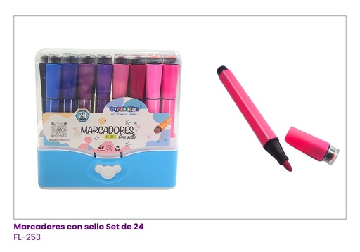 [FL-253] MARCADORES CON SELLO SET DE 24