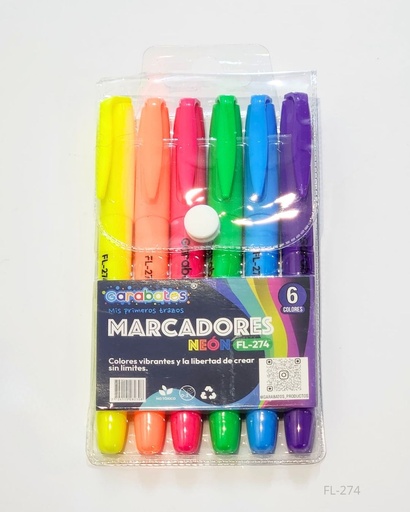 [FL-274] MARCADORES NEON SET DE 6