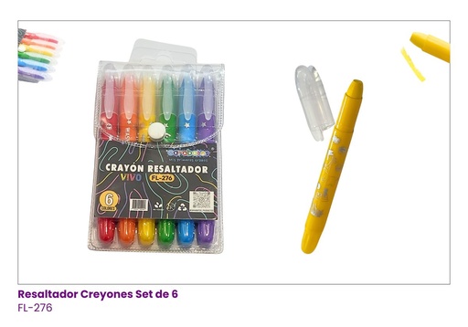 [FL-276] RESALTADORES CREYONES VIVO SET DE 6