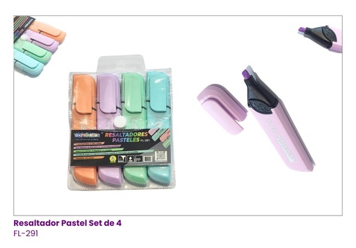 [FL-291] RESALTADORES PASTELES SET DE 4